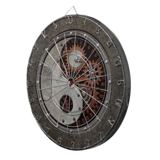 Steampunk Yin Yang Dartscheibe (Vorderseite rechts)
