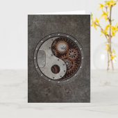 Steampunk Yin Yang Karte (Gelbe Blume)