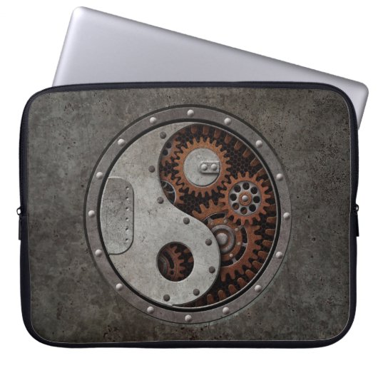 Steampunk Yin Yang Laptopschutzhülle (Vorderseite)