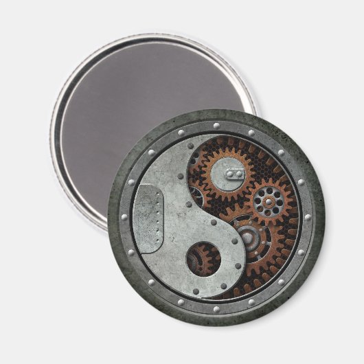 Steampunk Yin Yang Magnet (Vorderseite/Rückseite)