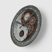 Steampunk Yin Yang Runde Wanduhr (Winkel)