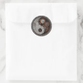 Steampunk Yin Yang Runder Aufkleber (Tasche)