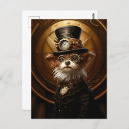 Steampunk Yorkie Dog Yorkshire Terrier Niedlich 11 Postkarte