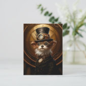 Steampunk Yorkie Dog Yorkshire Terrier Niedlich 11 Postkarte (Stehend Vorderseite)