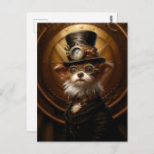 Steampunk Yorkie Dog Yorkshire Terrier Niedlich 11 Postkarte (Vorne/Hinten)