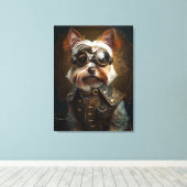 Steampunk Yorkie Leinwand Art (Insitu (Holzboden))