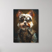 Steampunk Yorkie Leinwand Art (Vorderseite)