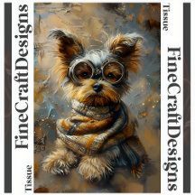 Steampunk Yorkie Oil Painting Decoupage Right 163