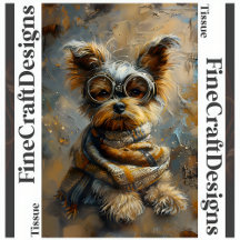 Steampunk Yorkie Oil Painting Decoupage Verlassen