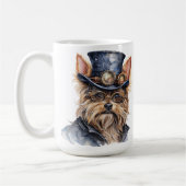 Steampunk Yorkshire Terrier Hund Kaffeetasse (Links)