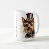 Steampunk-Yorkshire-Terrier-Hund Kaffeetasse (VorderseiteRechts)