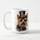 Steampunk-Yorkshire-Terrier-Hund Kaffeetasse (Links)