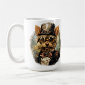 Steampunk Yorkshire Terrier Hund Kaffeetasse (Links)