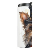 Steampunk Yorkshire Terrier Hund Thermosbecher (Nach links gedreht)