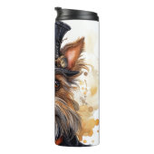 Steampunk Yorkshire Terrier Hund Thermosbecher (Nach rechts gedreht)