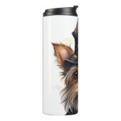 Steampunk-Yorkshire-Terrier-Hund Thermosbecher (Nach links gedreht)