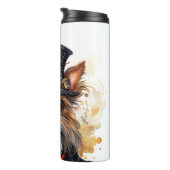 Steampunk-Yorkshire-Terrier-Hund Thermosbecher (Nach rechts gedreht)