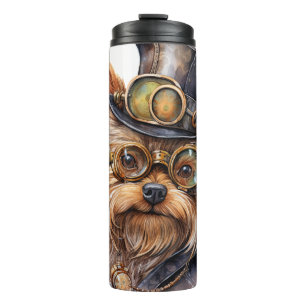 Steampunk Yorkshire Terrier Hund Thermosbecher