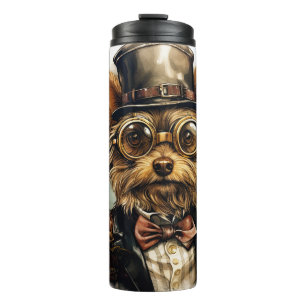 Steampunk Yorkshire Terrier Hund Thermosbecher