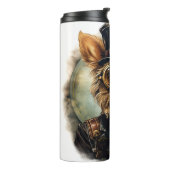 Steampunk Yorkshire Terrier Hund Thermosbecher (Nach links gedreht)