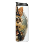 Steampunk Yorkshire Terrier Hund Thermosbecher (Nach rechts gedreht)