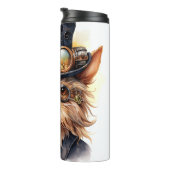 Steampunk-Yorkshire-Terrier-Hund Thermosbecher (Nach rechts gedreht)