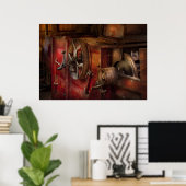 Steampunk - Zahnrad - Früher funktionierte es Poster (Heimbüro)