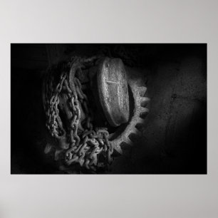 Steampunk - Zahnrad - Lastwagen und Kette Poster