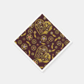 Steampunk-Zahnräder-Herz Serviette (Ecke)