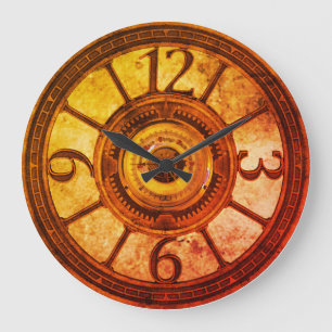 Steampunk-Zahnräder - Hitze - Runde Wanduhr