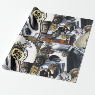 Steampunk-Zahnräder Metall Vintage-Uhr Fantasy Sci Geschenkpapier