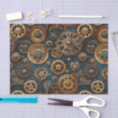 Steampunk-Zahnräder-Muster Seidenpapier (Handwerk)