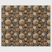 Steampunk-Zahnräder und Blumenmuster Geschenkpapier (Flach)