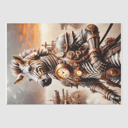 Steampunk Zebra - Decoupage - Seidenpapier (Vorderseite)