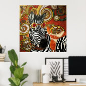Steampunk Zebra Matte Poster (Heimbüro)