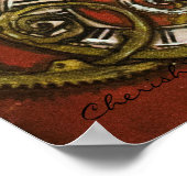 Steampunk Zebra Matte Poster (Ecke)