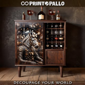 Steampunk Zebra mit viktorianischem Zug Seidenpapier