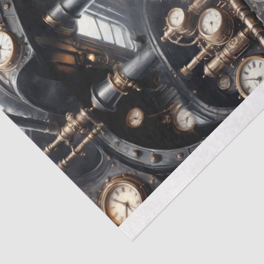 Steampunk Zebra mit viktorianischem Zug Seidenpapier (Detail)