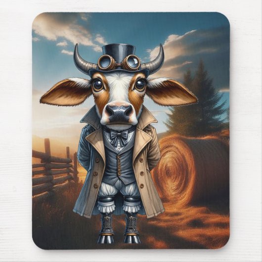 Steampunk-Zebu-Mauspad Mousepad (Vorne)