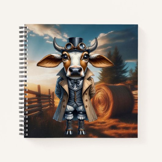 Steampunk Zebu Notizblock (Vorderseite)