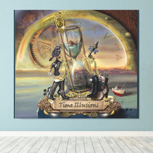 Steampunk - Zeitangriffe Leinwanddruck (Insitu (Holzboden))