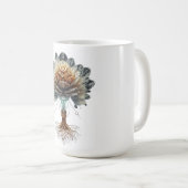 Steampunk-Zeitblüte: Mechanische Natur-Engine Kaffeetasse (VorderseiteRechts)