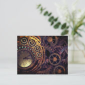 Steampunk-Zeituhr Postkarte (Stehend Vorderseite)