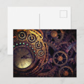 Steampunk-Zeituhr Postkarte (Vorne/Hinten)