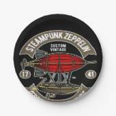 Steampunk Zeppelin Pappteller (Vorderseite)