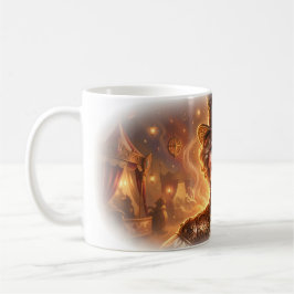Steampunk-Zirkus-Ringmeister-Clown-Feuer-Tasse Kaffeetasse