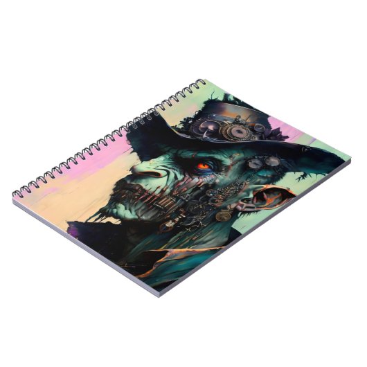 Steampunk Zombie Cowboy Notizblock (Linke Seite)