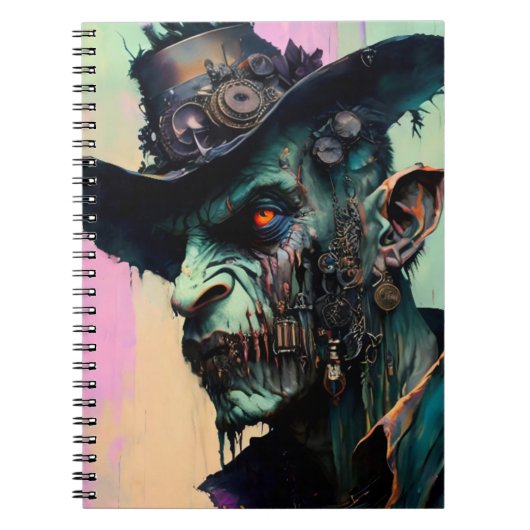 Steampunk Zombie Cowboy Notizblock (Vorderseite)