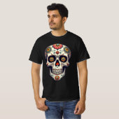 Steampunk Zucker Schädel T-Shirt (Vorne ganz)