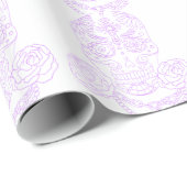 Steampunk Zuckerc$schädel-violette Kontur Geschenkpapier (Rolleneckpunkt)